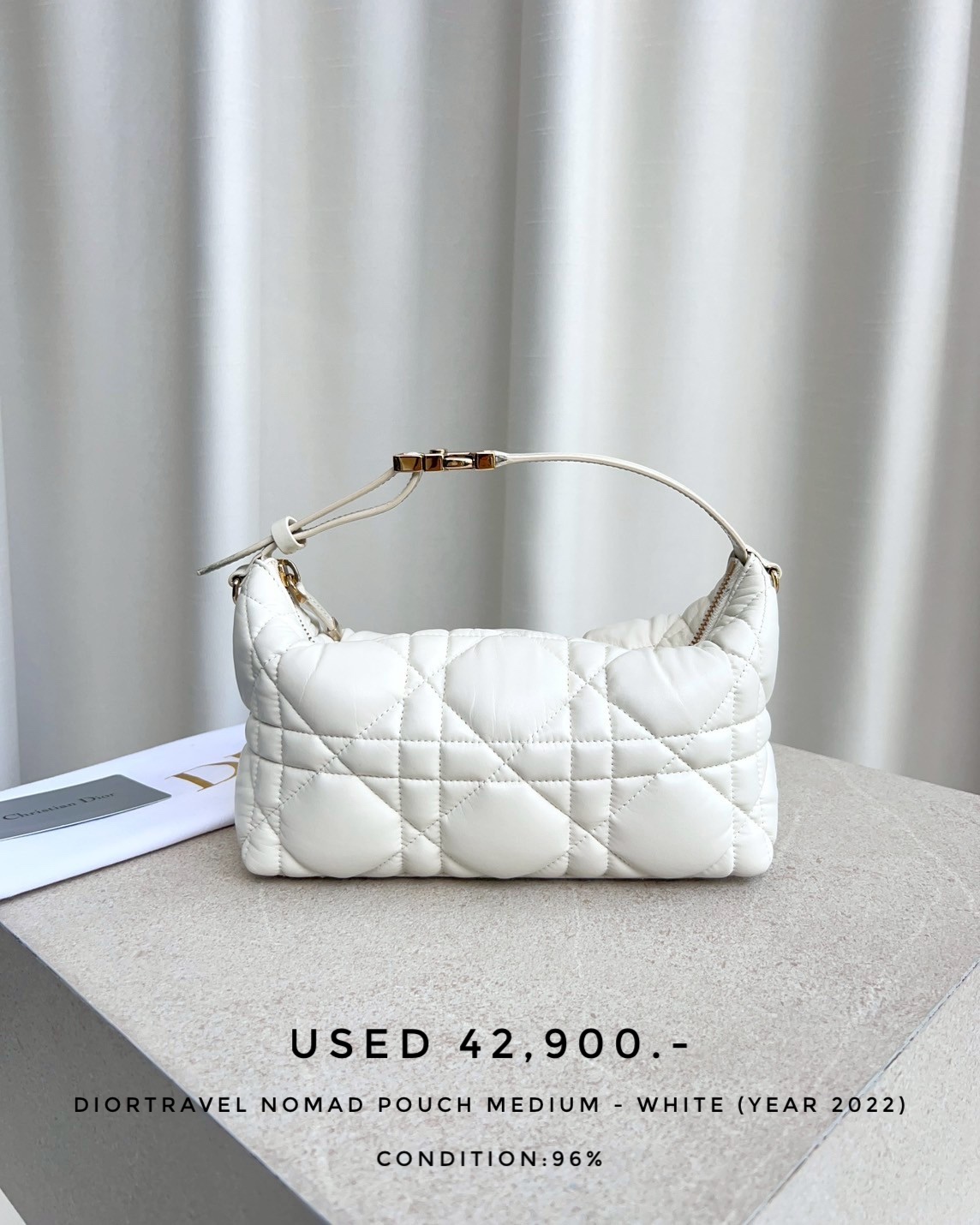 Used DiorTravel Nomad Pouch Medium - White