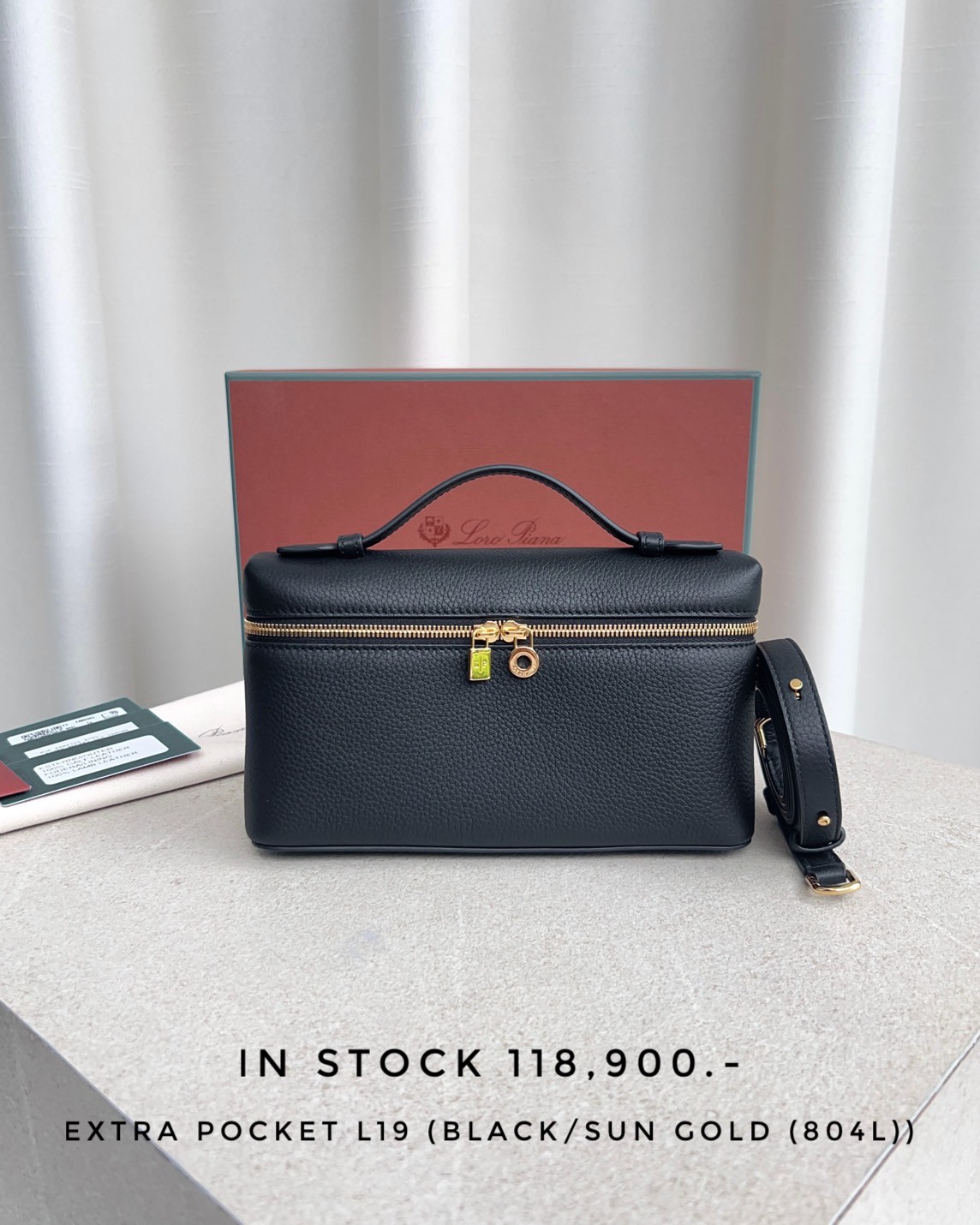 Loro Piana Extra Pocket L19 Grained Calfksin - Black/Sun Gold