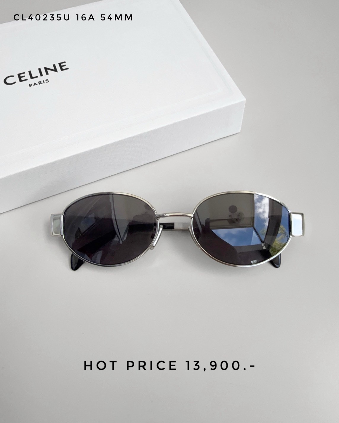 Celine Sunglasses CL40235U 16A 54MM. - Silver