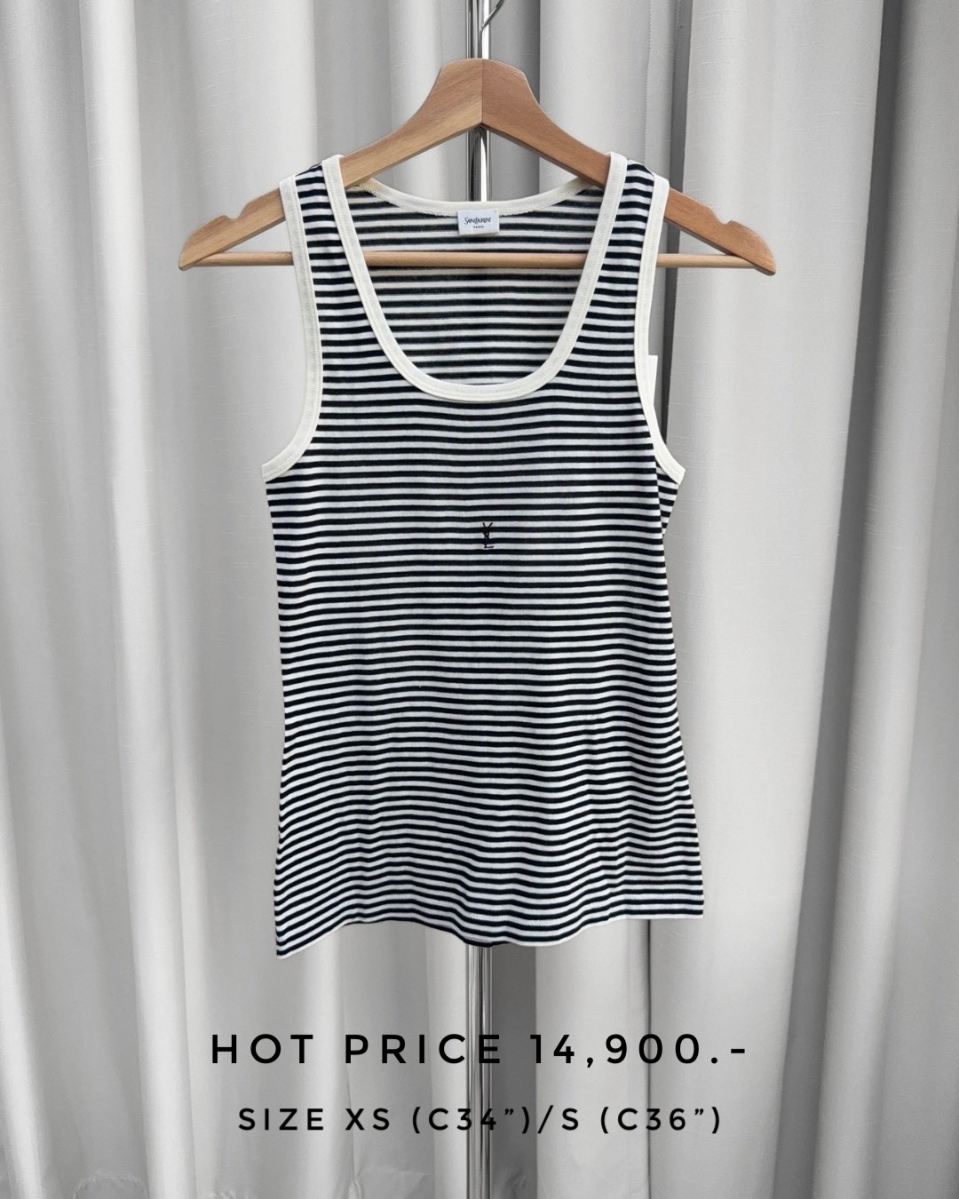 YSL Tank Top - Black/White