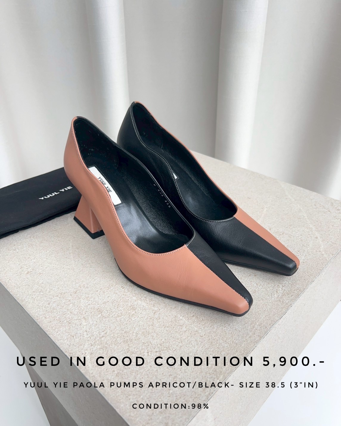 Used Puul Yie Paola Pumps - Apricot/Black