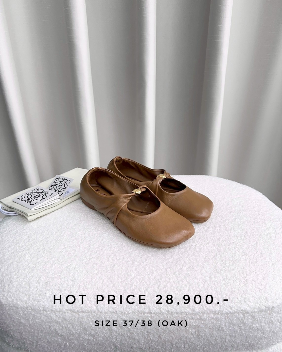 Loewe Leather Pebble Ballet - Oak