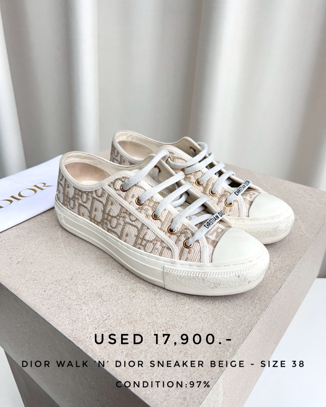 Used Dior Walk ‘N’ Dior Sneaker - Beige