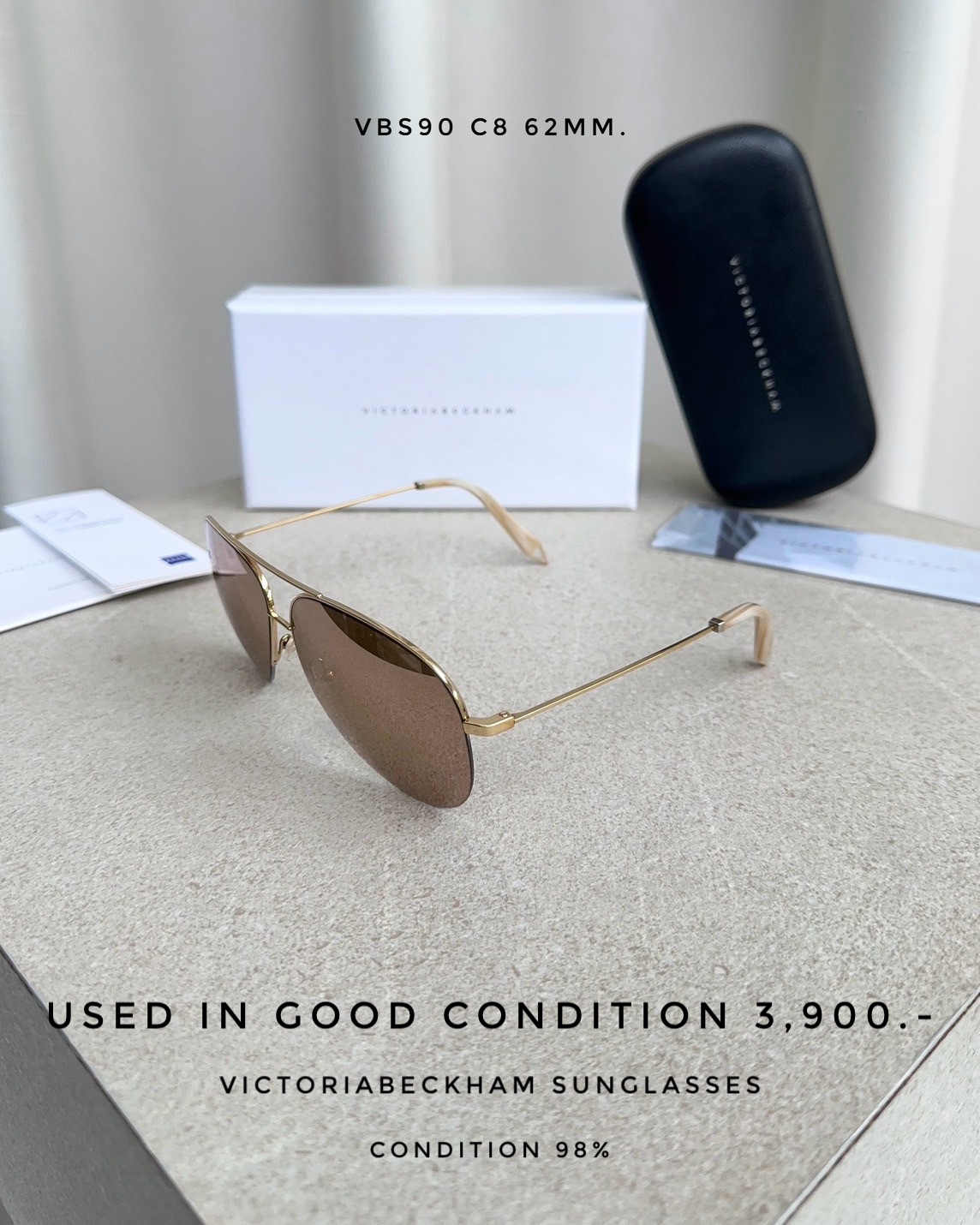 Used Victoria Beckham Sunglasses VBS90 C8 62MM.