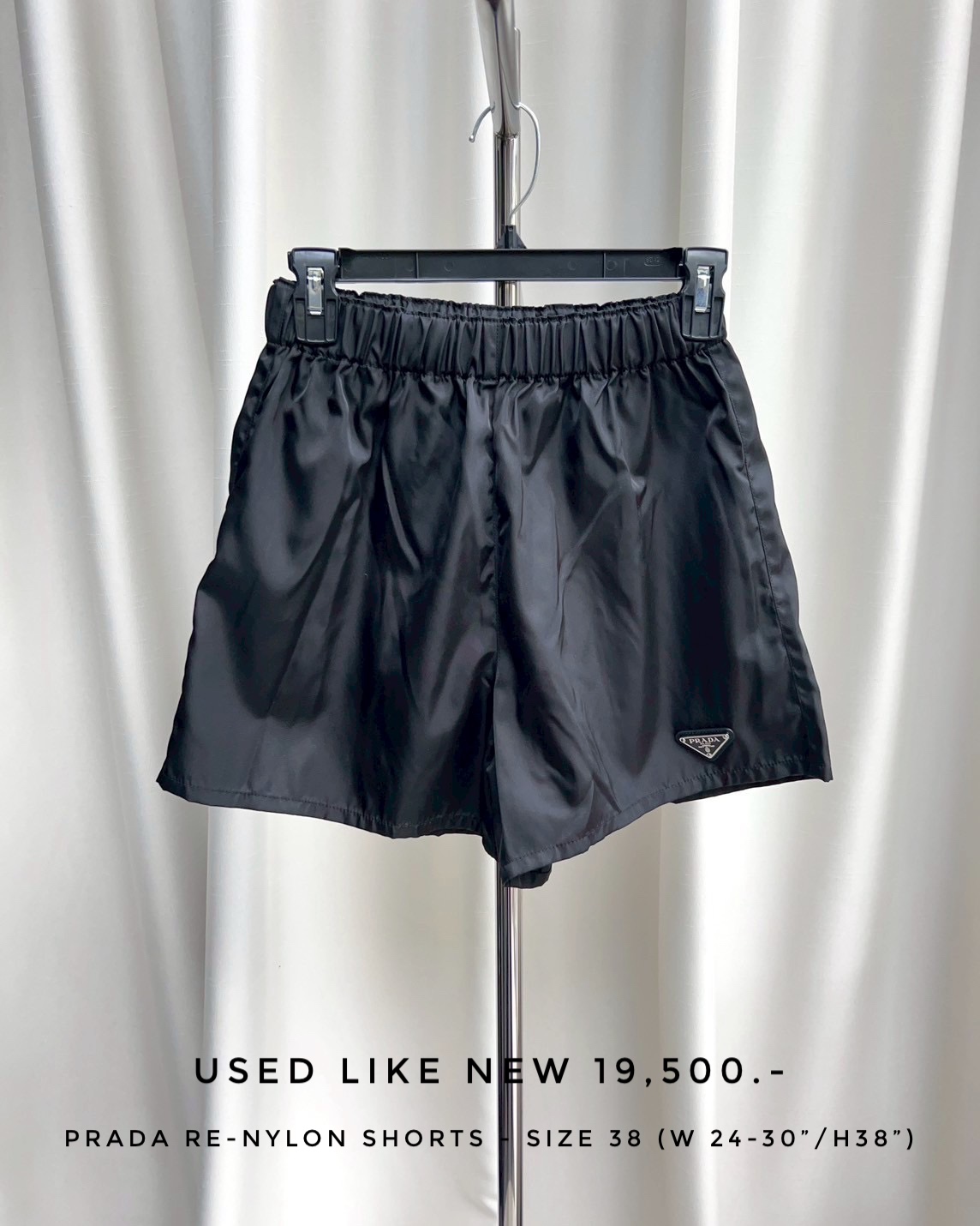 Used Like New Prada Re-Nylon shorts - Black