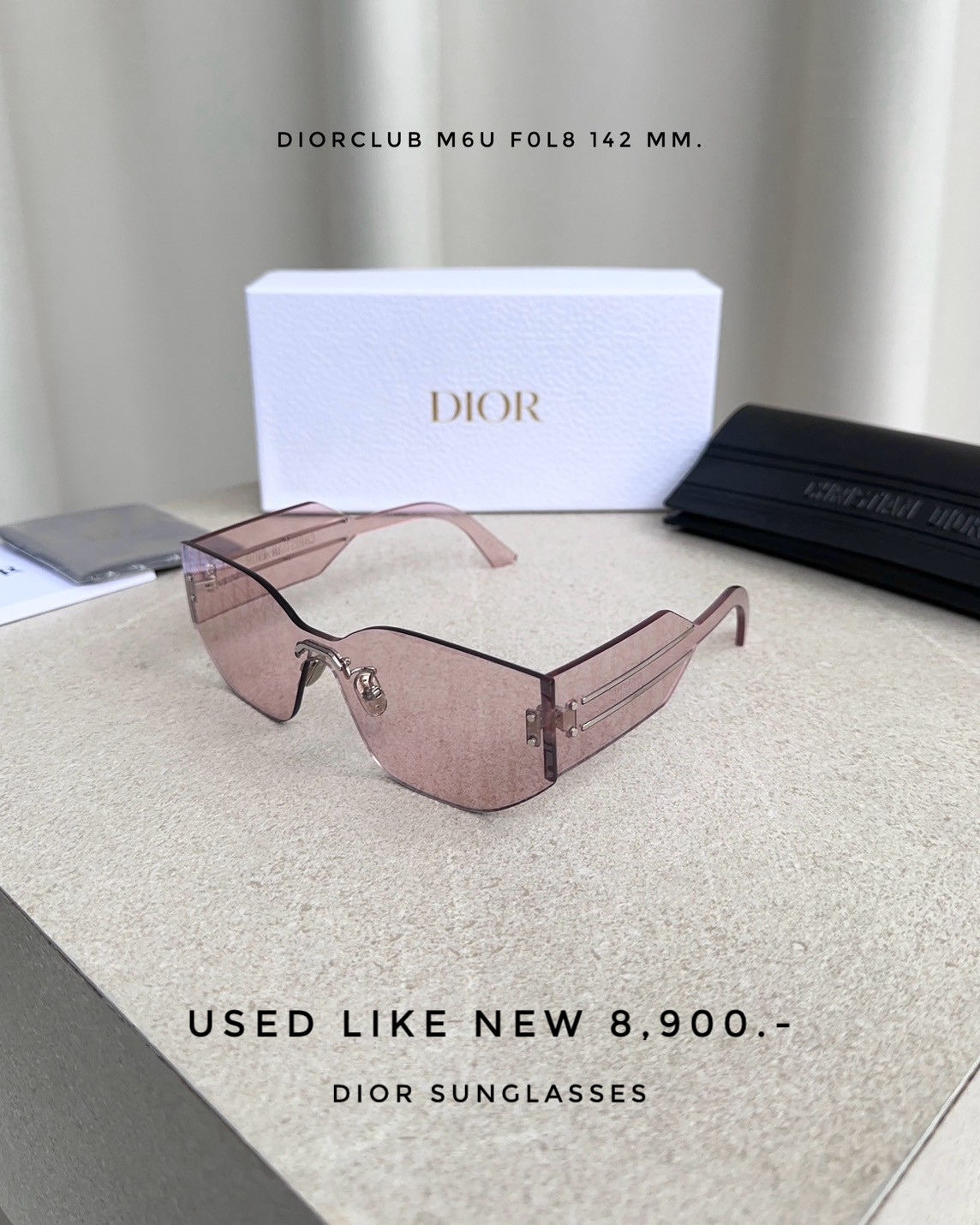 Used Like New Dior Sunglasses DiorClub M6U F0L8 142 MM.