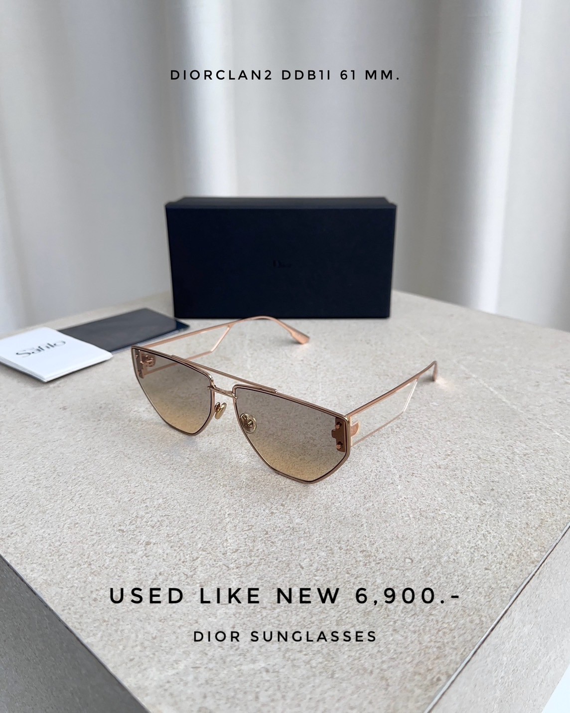 Used Like New Dior Sunglasses DiorClan2 DDB1I 61 MM.