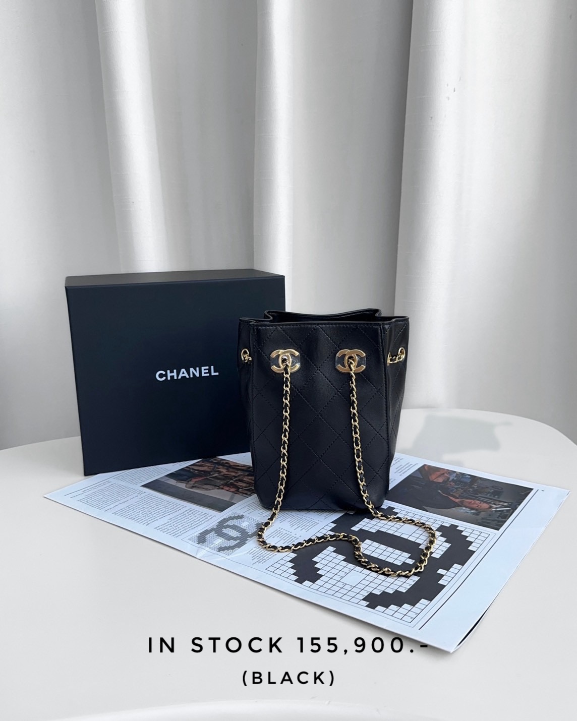 Chanel Bucket with Chain - Black