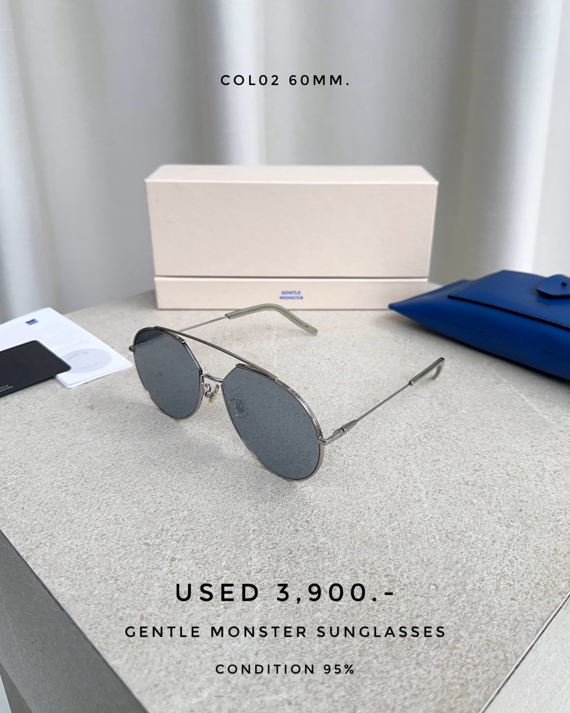 Used Gentle Monster Sunglasses COL02 60MM.