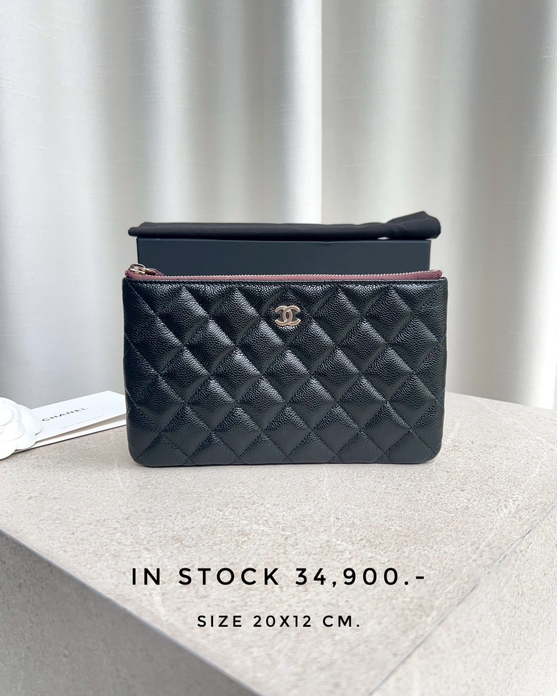 Chanel Classic Small Zipped Pouch - Black (20x12 CM.)