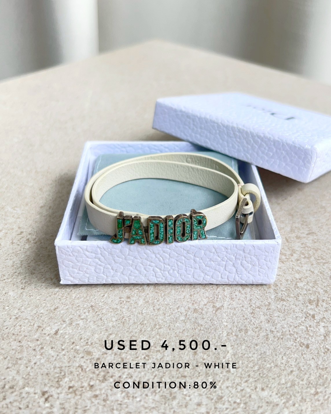 Used Dior Barcelet Jadior- White