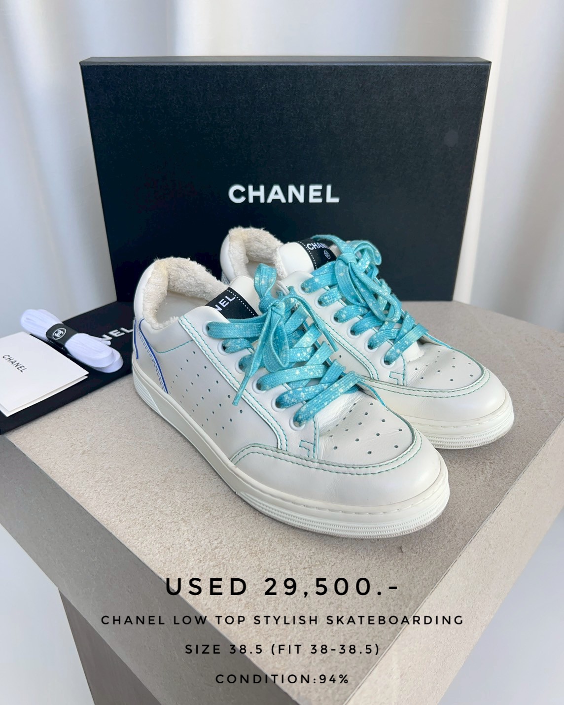 Used Chanel Low Top Stylish Skateboading