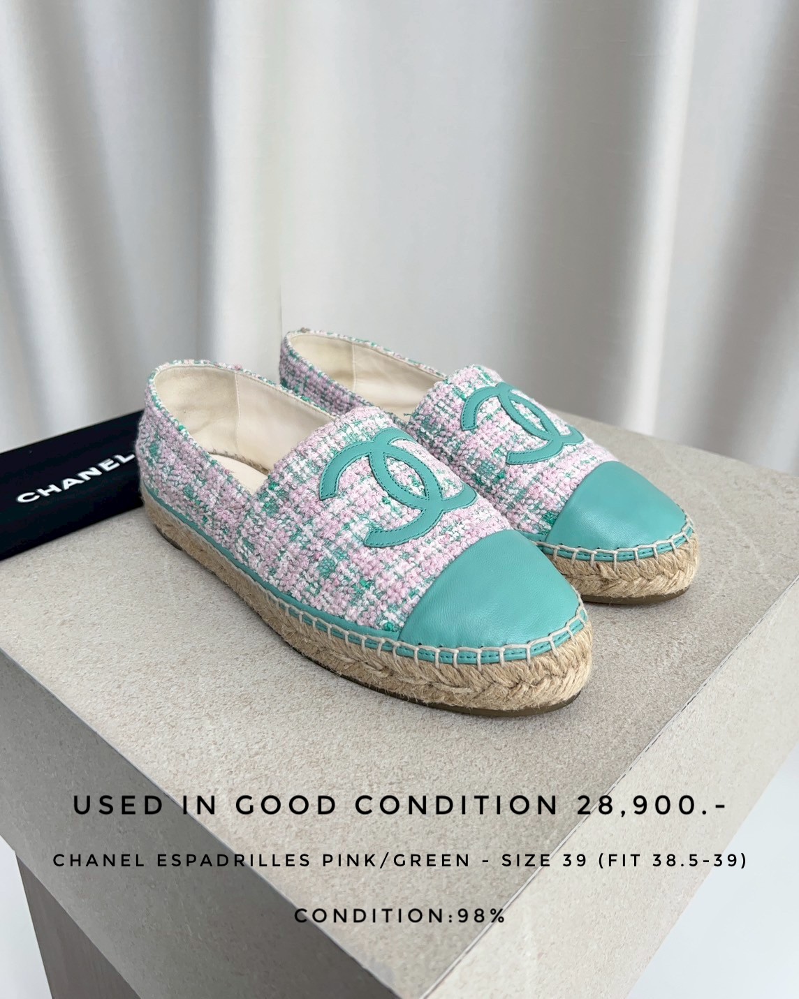 Used Chanel Espadrilles - Pink/Green