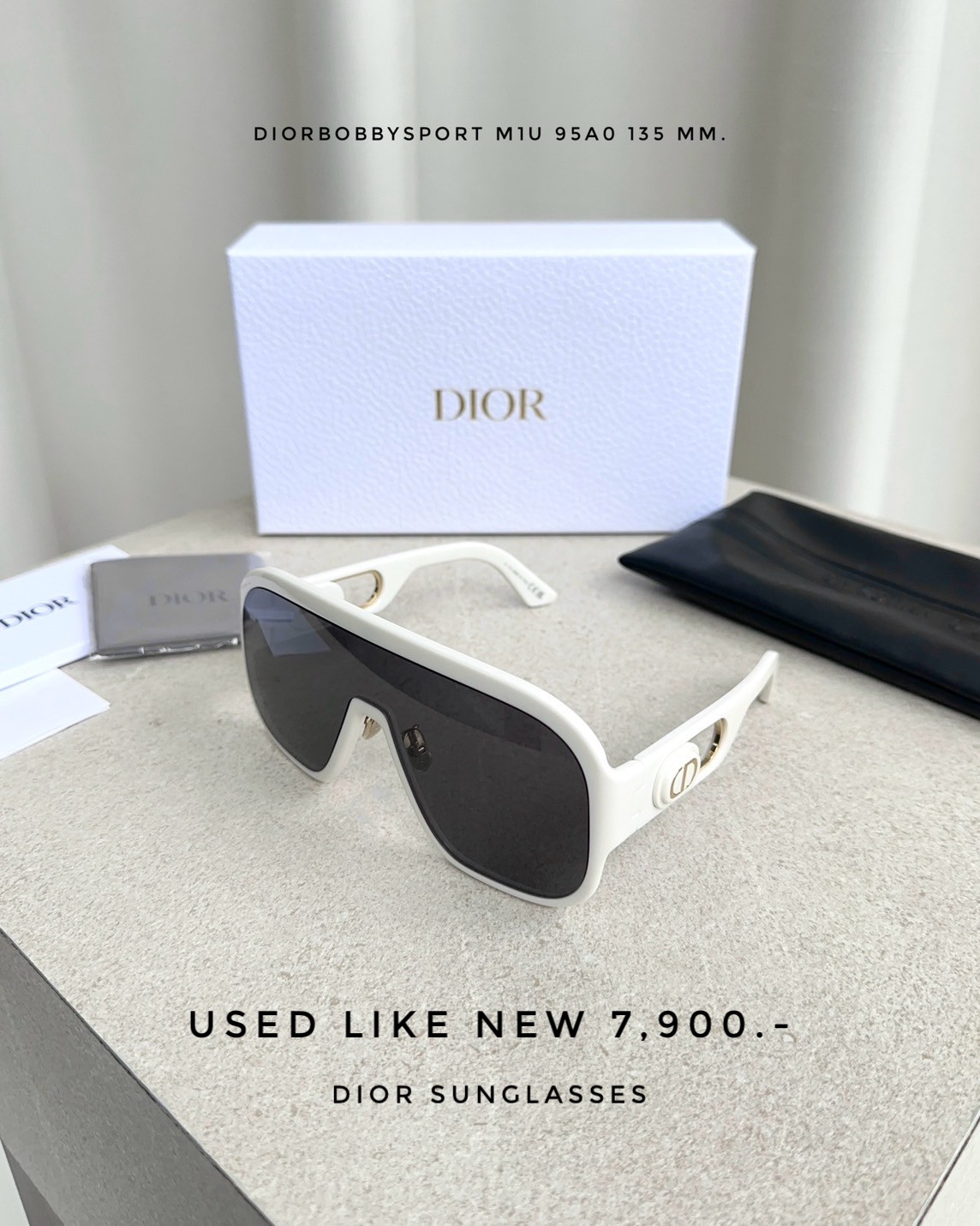 Used Like New Dior Sunglasses DiorBobbySport M1U 95A0 135 MM.