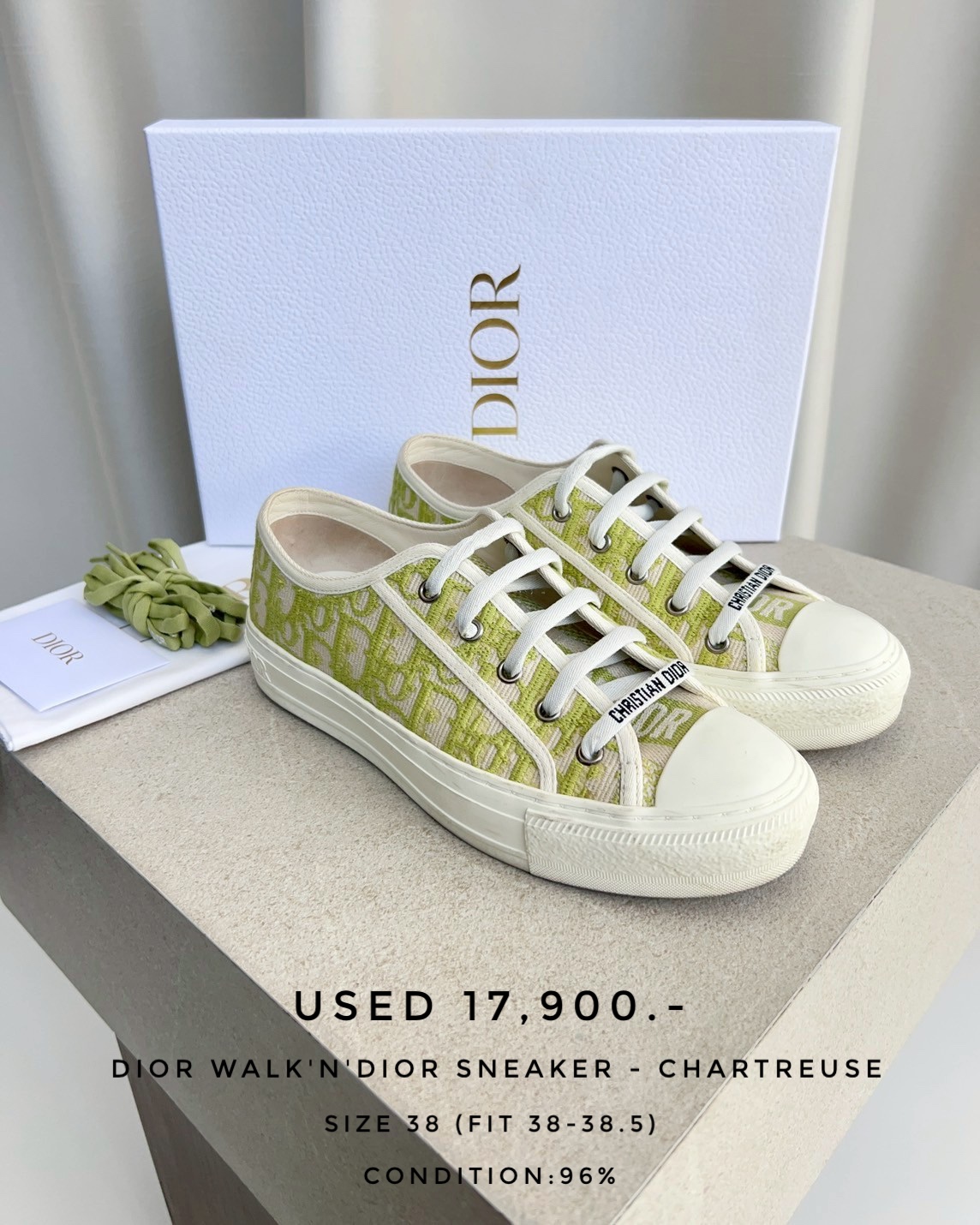 Used Dior Walk ‘N’ Dior Sneaker - Chartreuse 