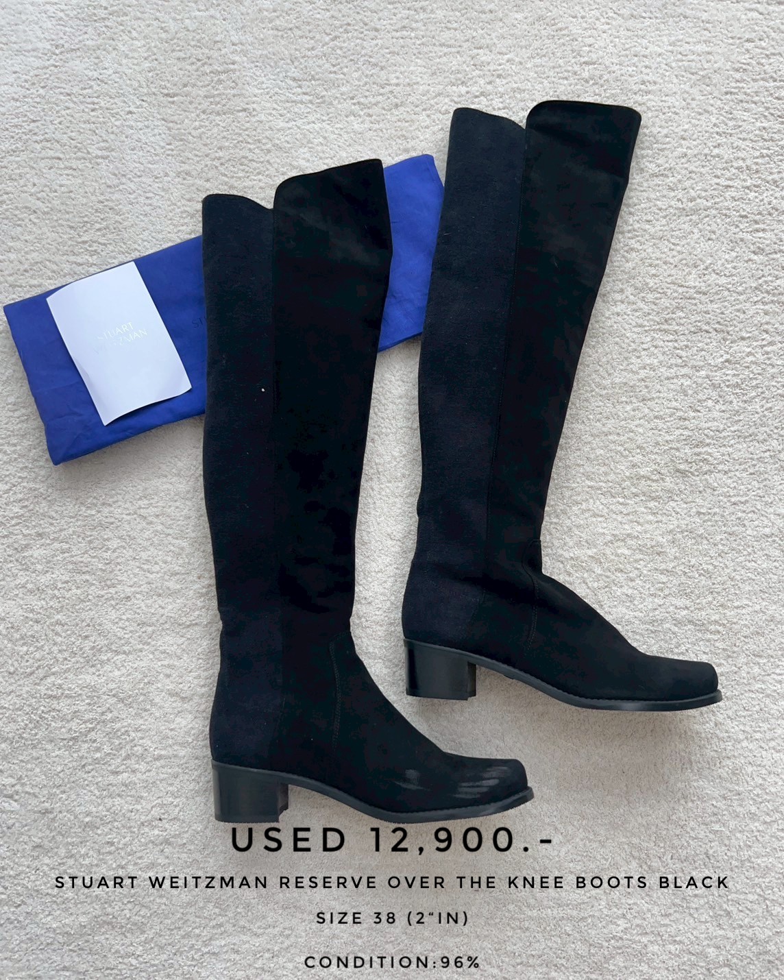 Used Stuart Weitzman Reserve Over-The-Knee Bootsl - Black