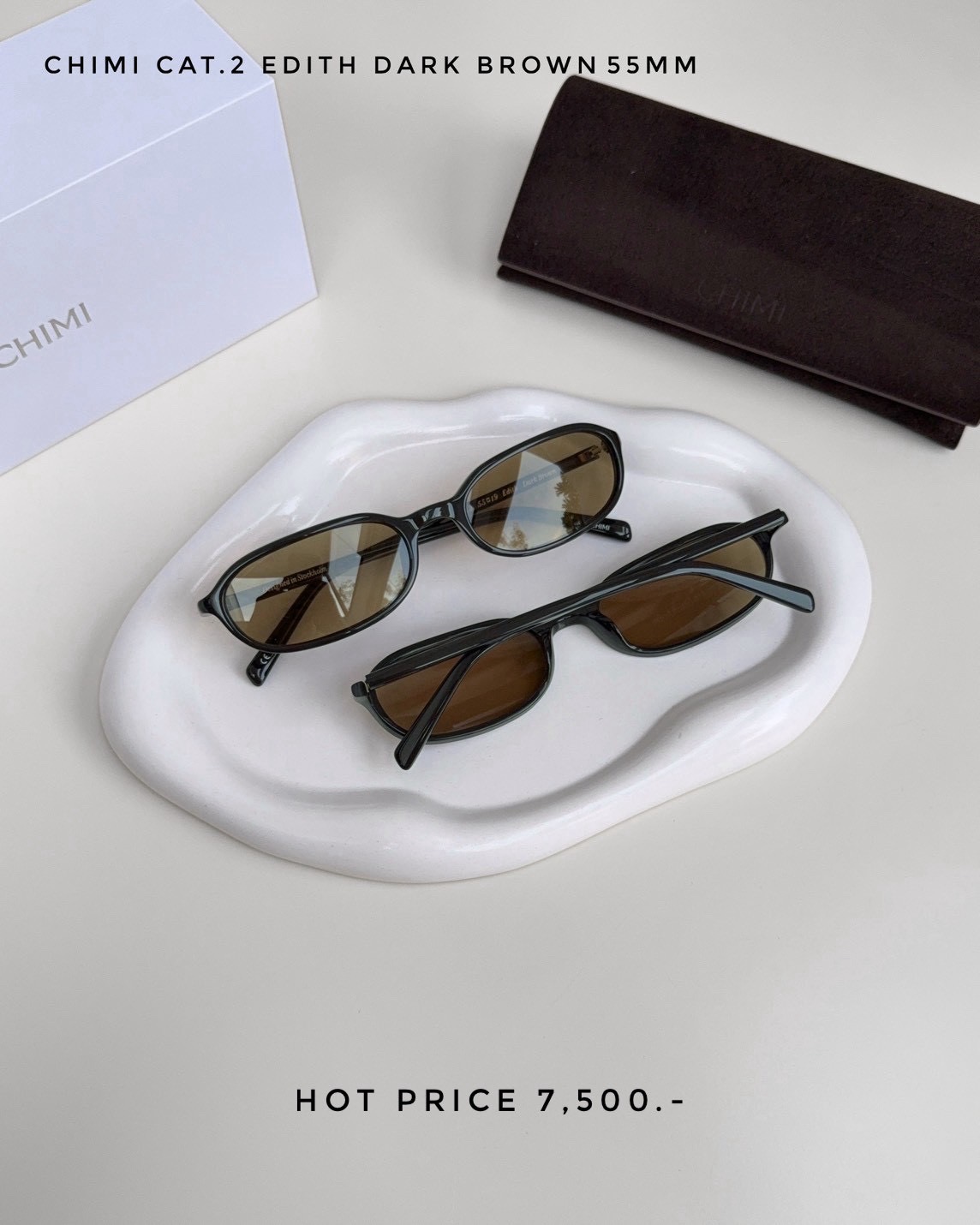 Chimi Sunglasses Cat.2 Edith Dark Brown 55MM.