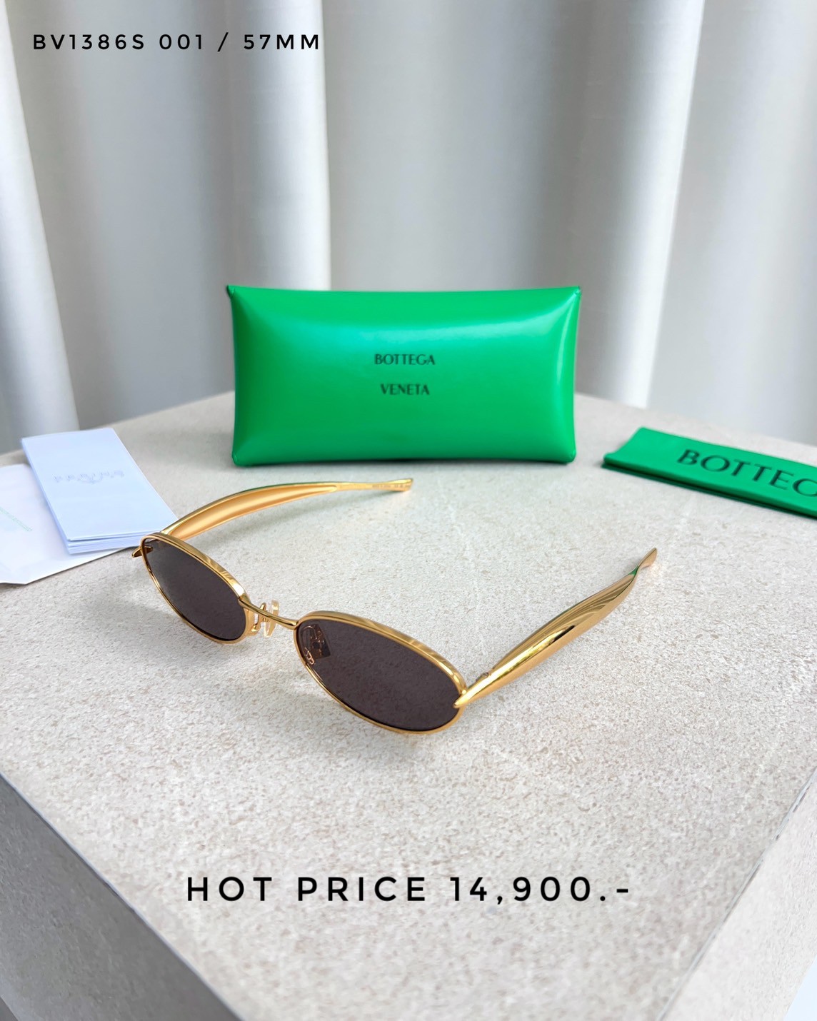 Bottega Sunglasses BV1386S 001 57MM.