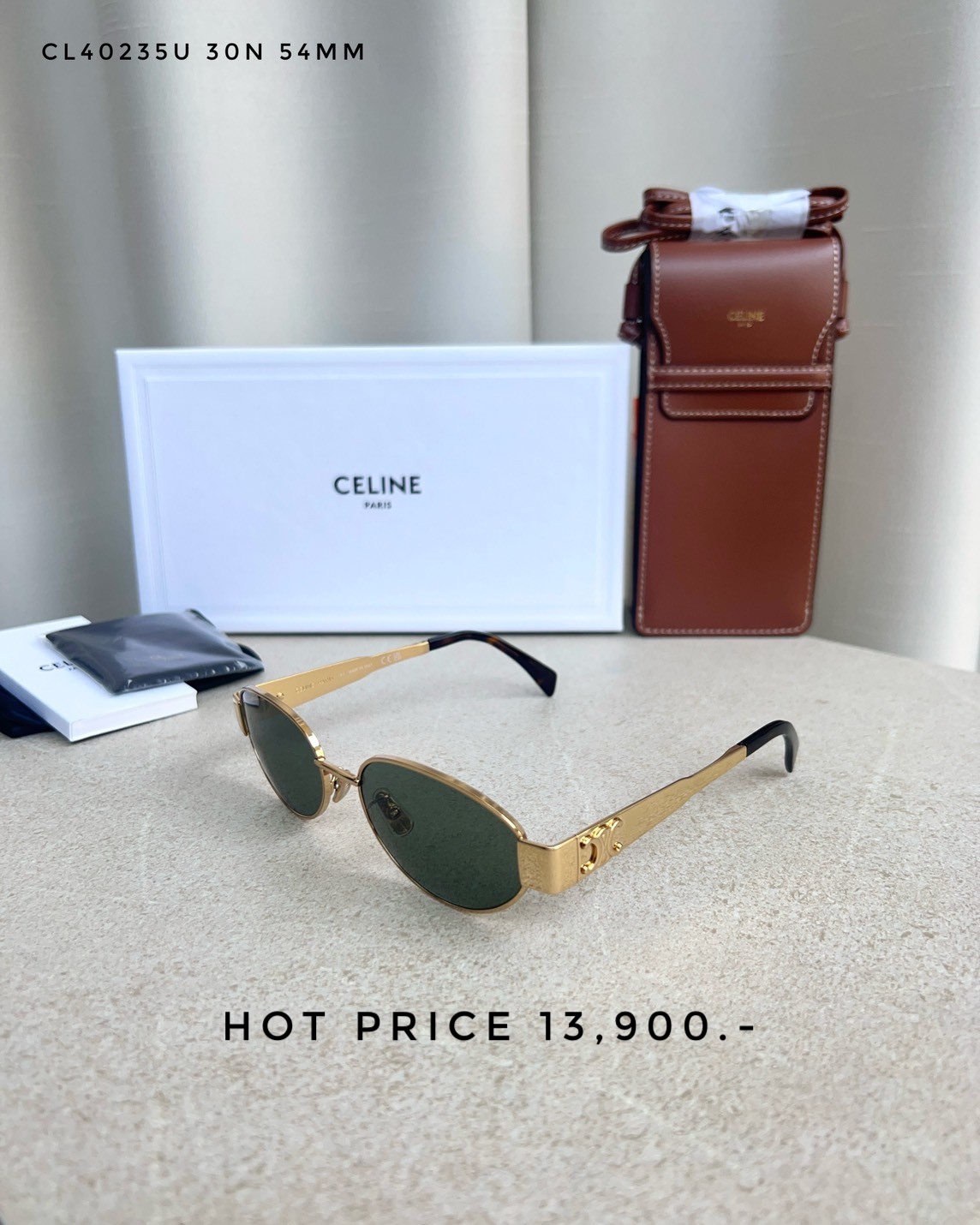 Celine Sunglasses CL40235U 30N 54MM. - Gold 