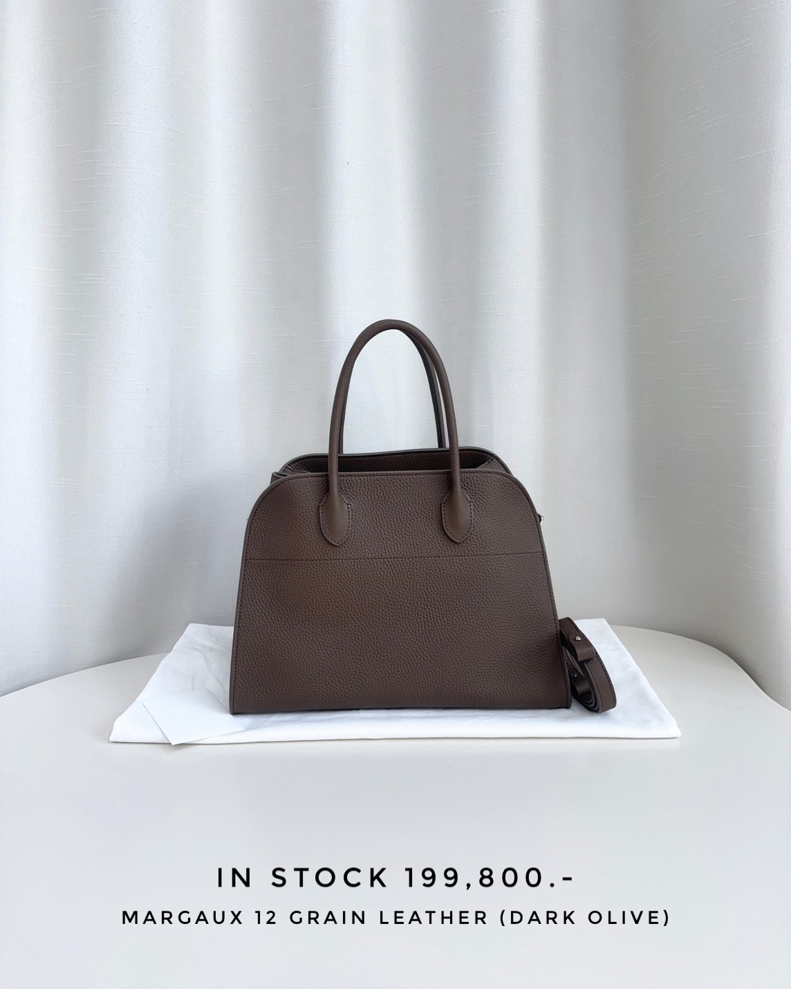 The Row Margaux 12 Grain Leather - Dark Olive