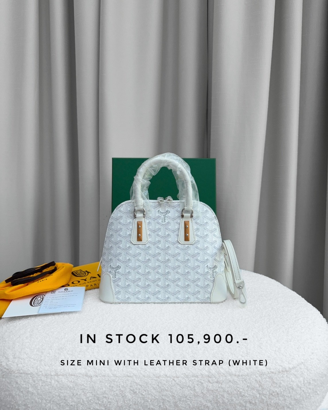 Goyard Vendome With Leather Strap Mini - White 