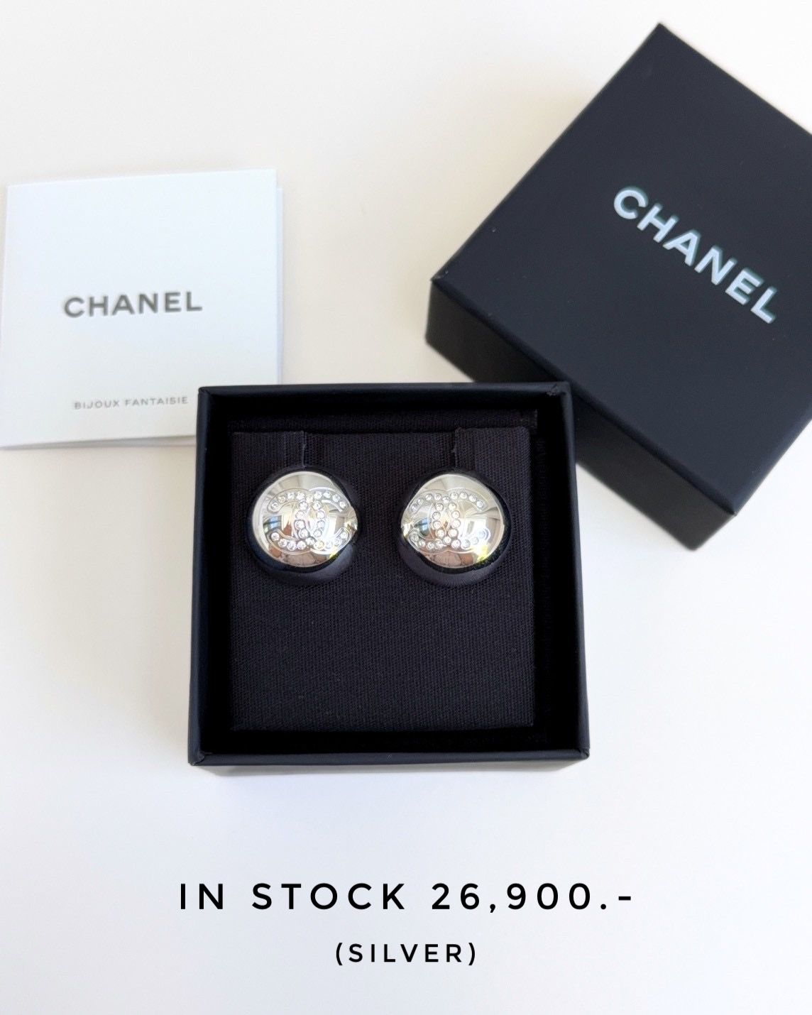 Chanel CC Stud Earrings SHW