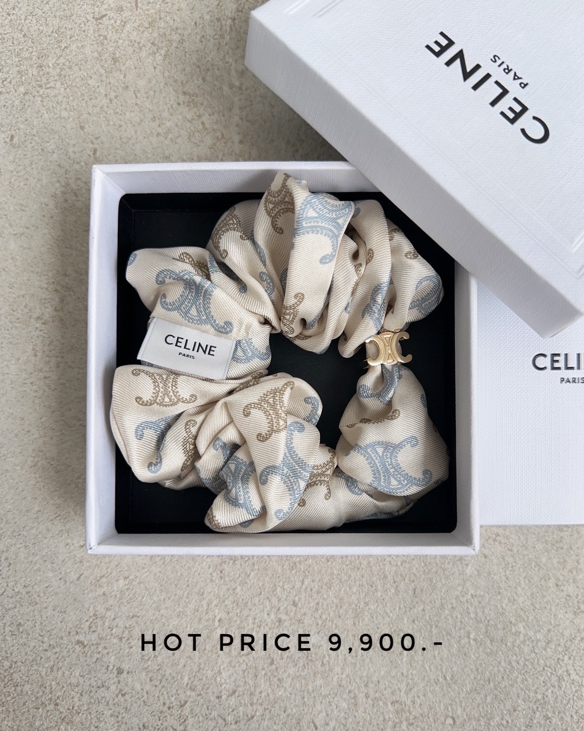 Celine Scrunchy Triomphe Silk