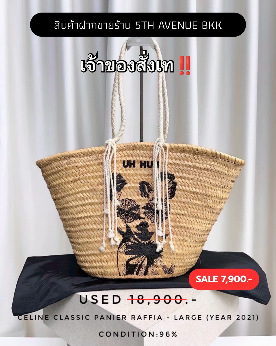 Used Celine Classic Painer Raffia - Large 