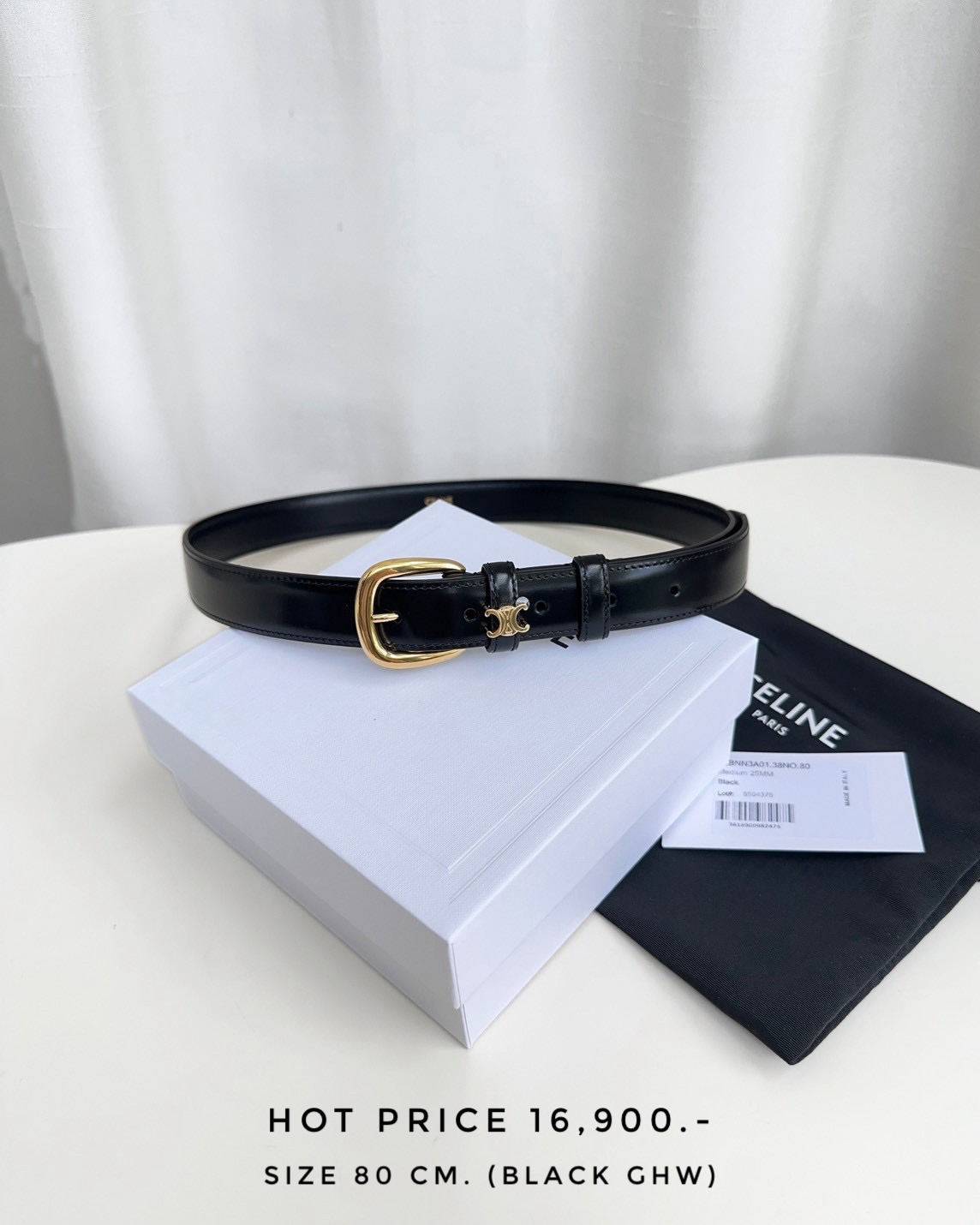 Celine Vivienne 25 Belt Taurillon Leather - Black