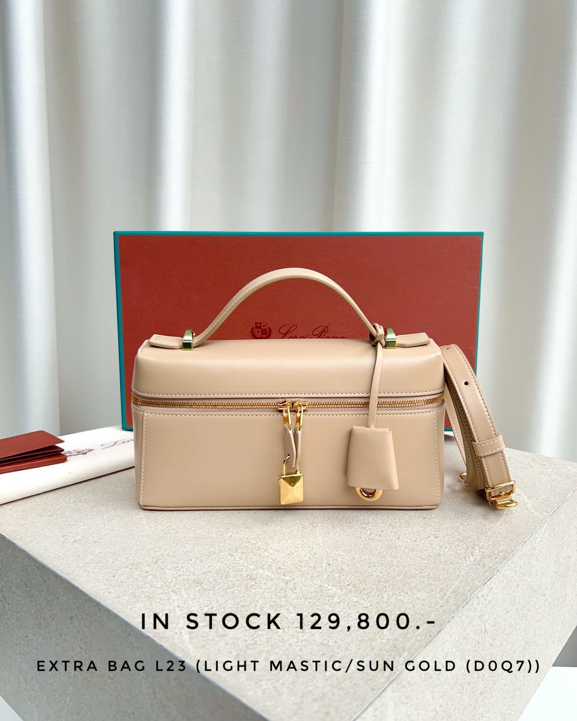 Loro Piana Extra Bag L23 Calfskin - Light Mastic/Sun Gold (D0Q7)