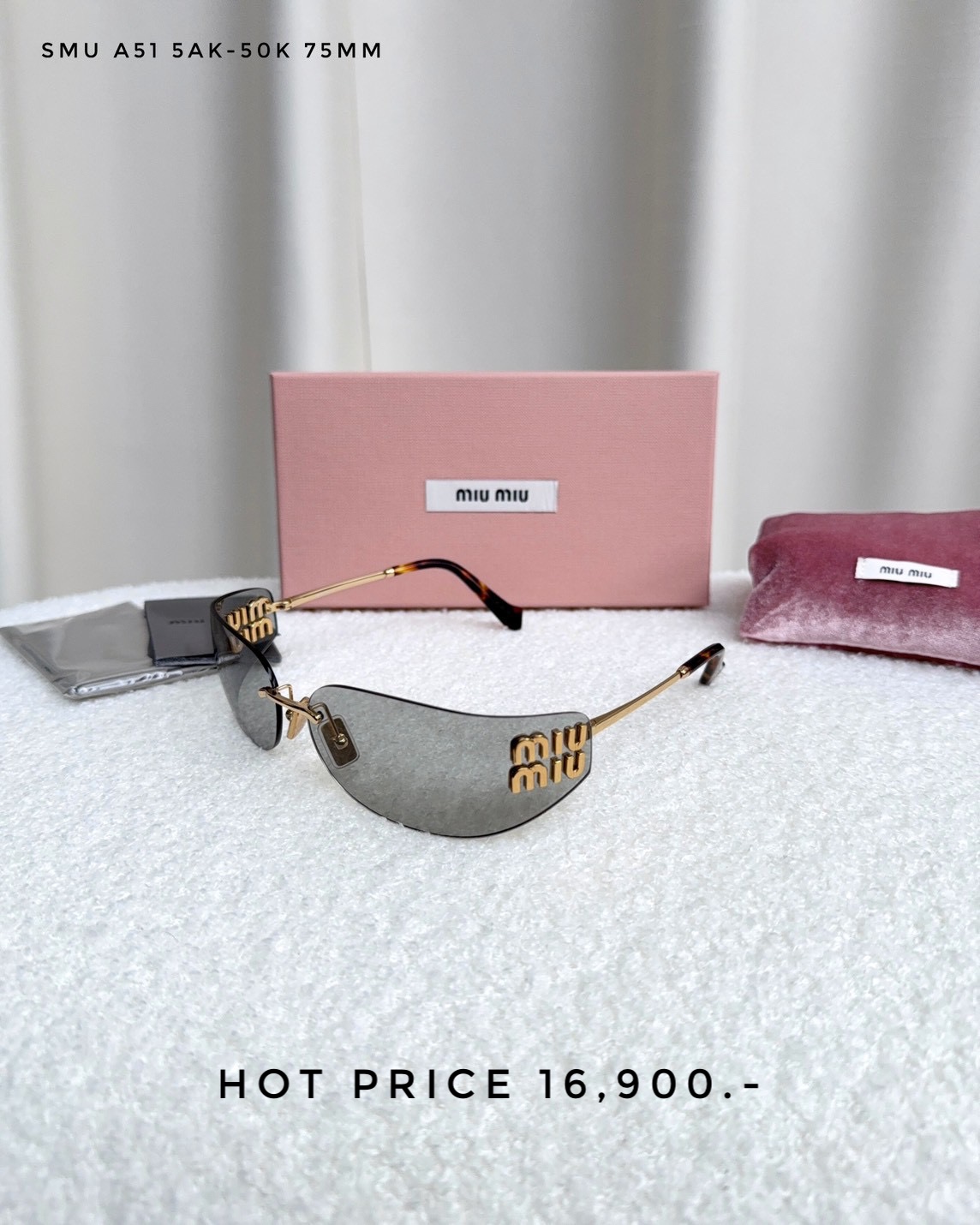 Miumiu Sunglasses SMU A51 5AK-50K 75MM.