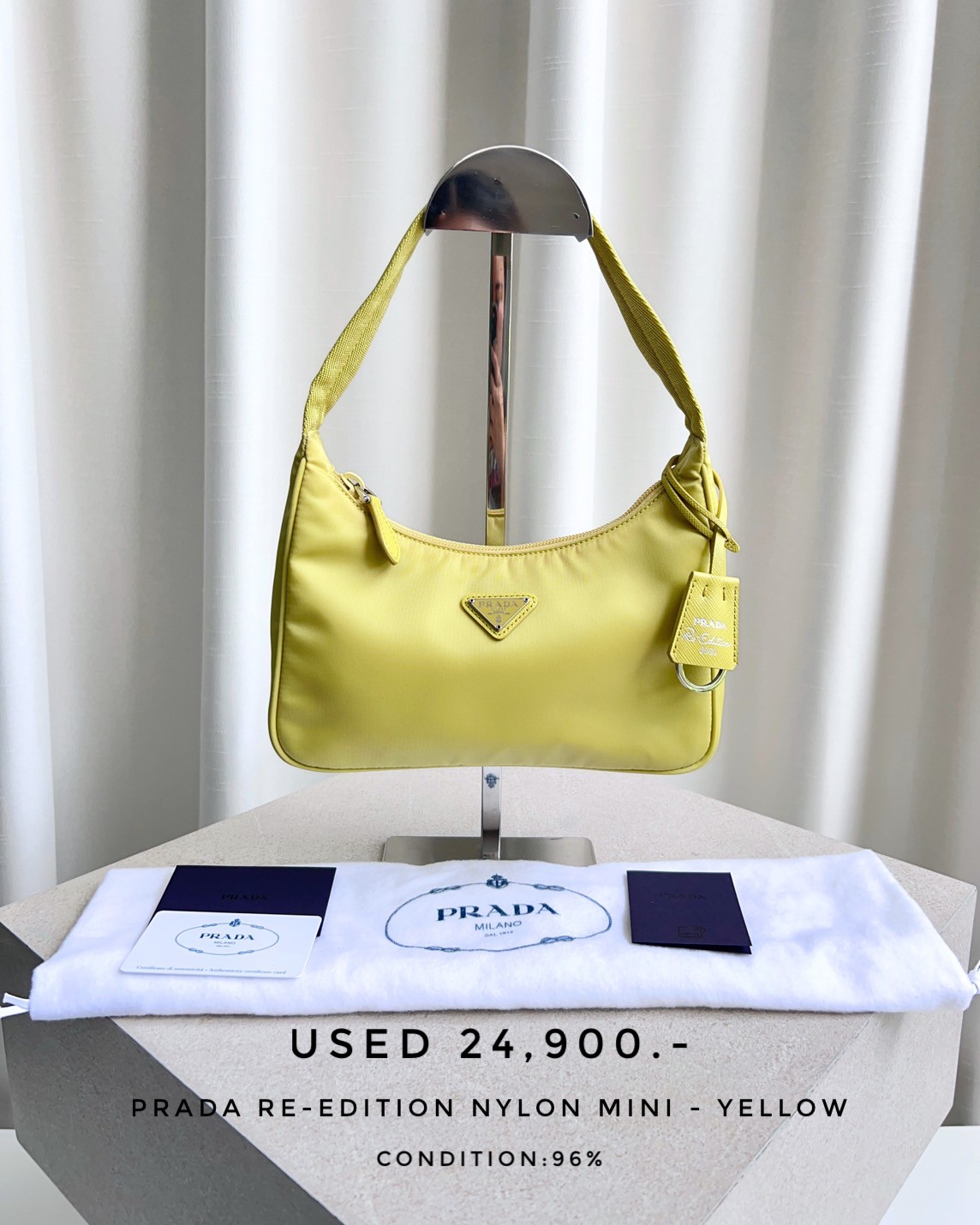 Used Prada Re-Edition Nylon Mini - Yellow