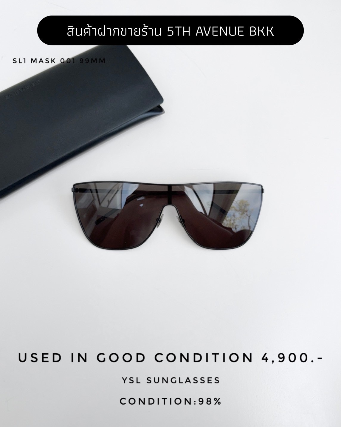 Used YSL Sunglasses SL MASK 001 99MM