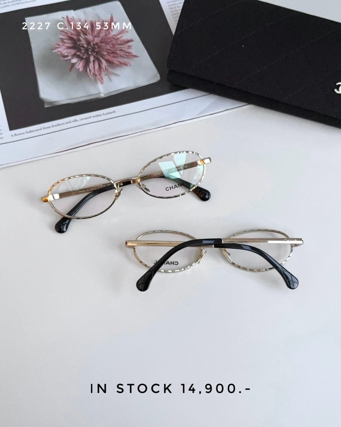 Chanel Oval Eyeglasses 2227 C.134 53 MM