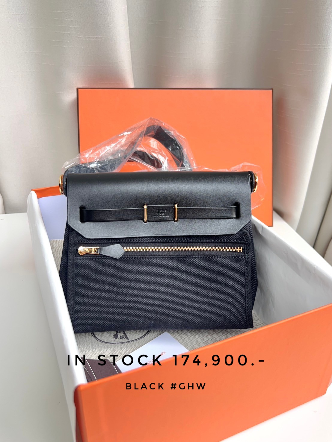 HERMES 25S MINI HERBAG 20 IN SAGE GRAY CANVAS SILVER HARDWARE